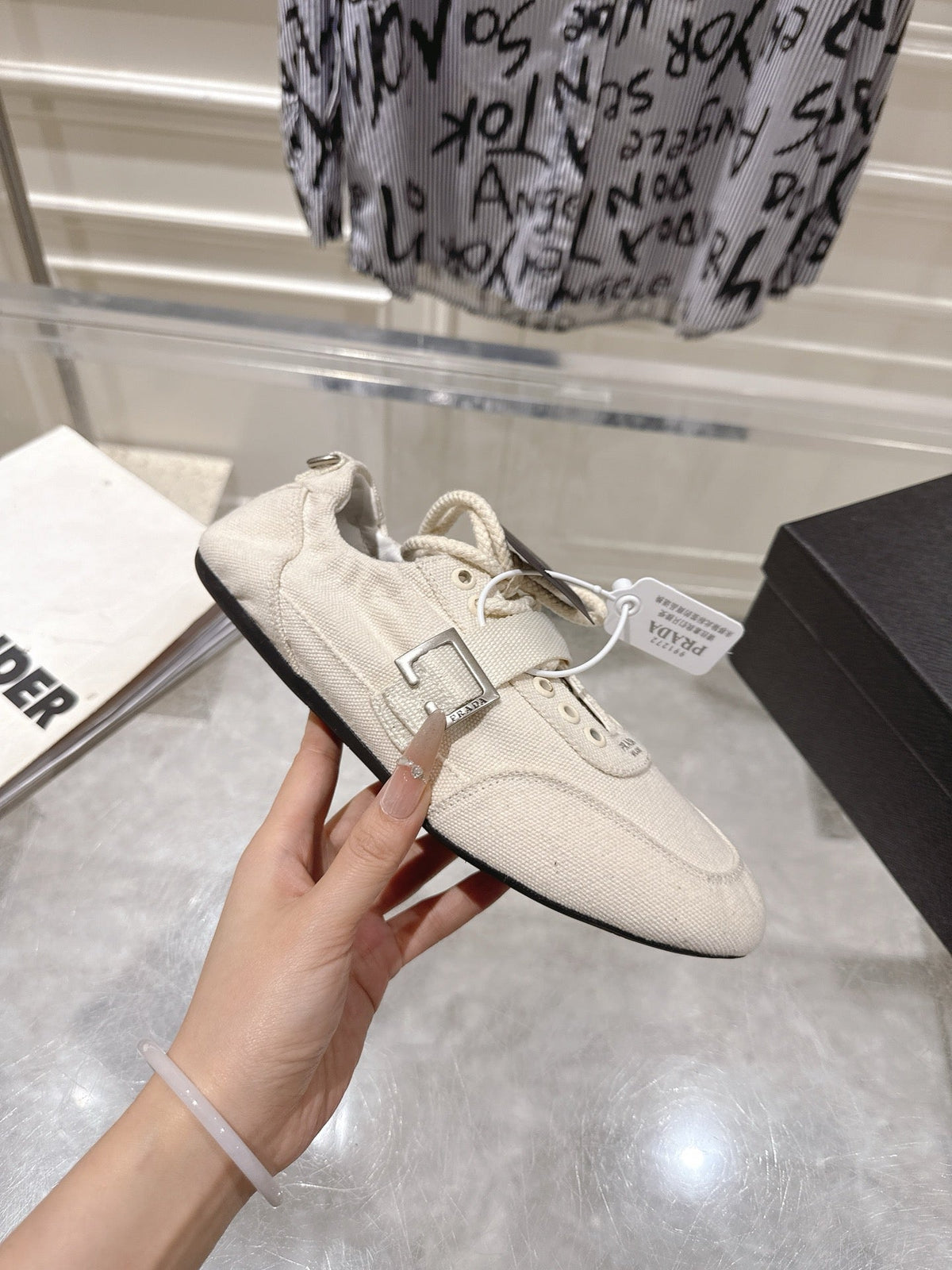 Prada 2026 Buckle Strap Sneakers Canvas 148094