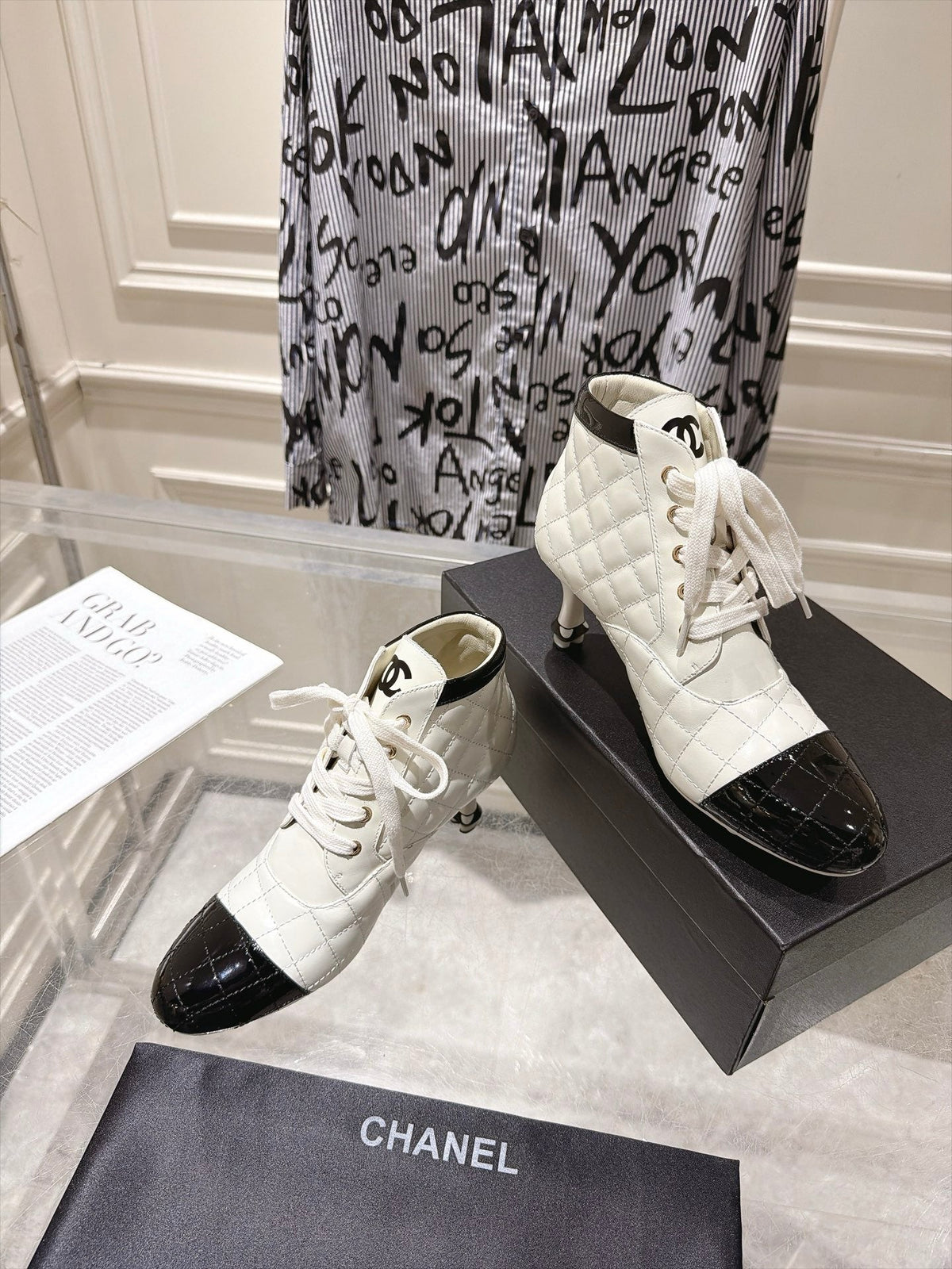 Chanel 2026 Quilted Ankle Boots 70mm Leather 124283
