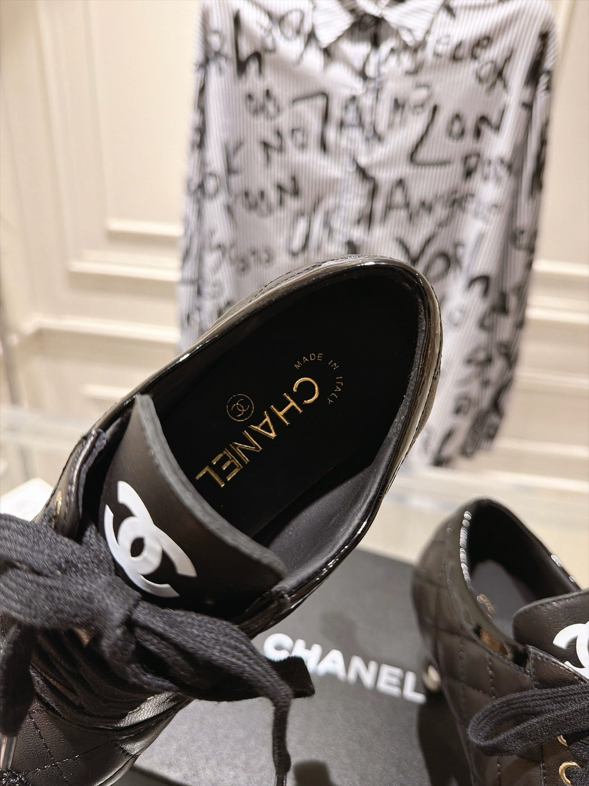 Chanel 2026 Quilted Lace-Up Pumps 70mm Leather 124286