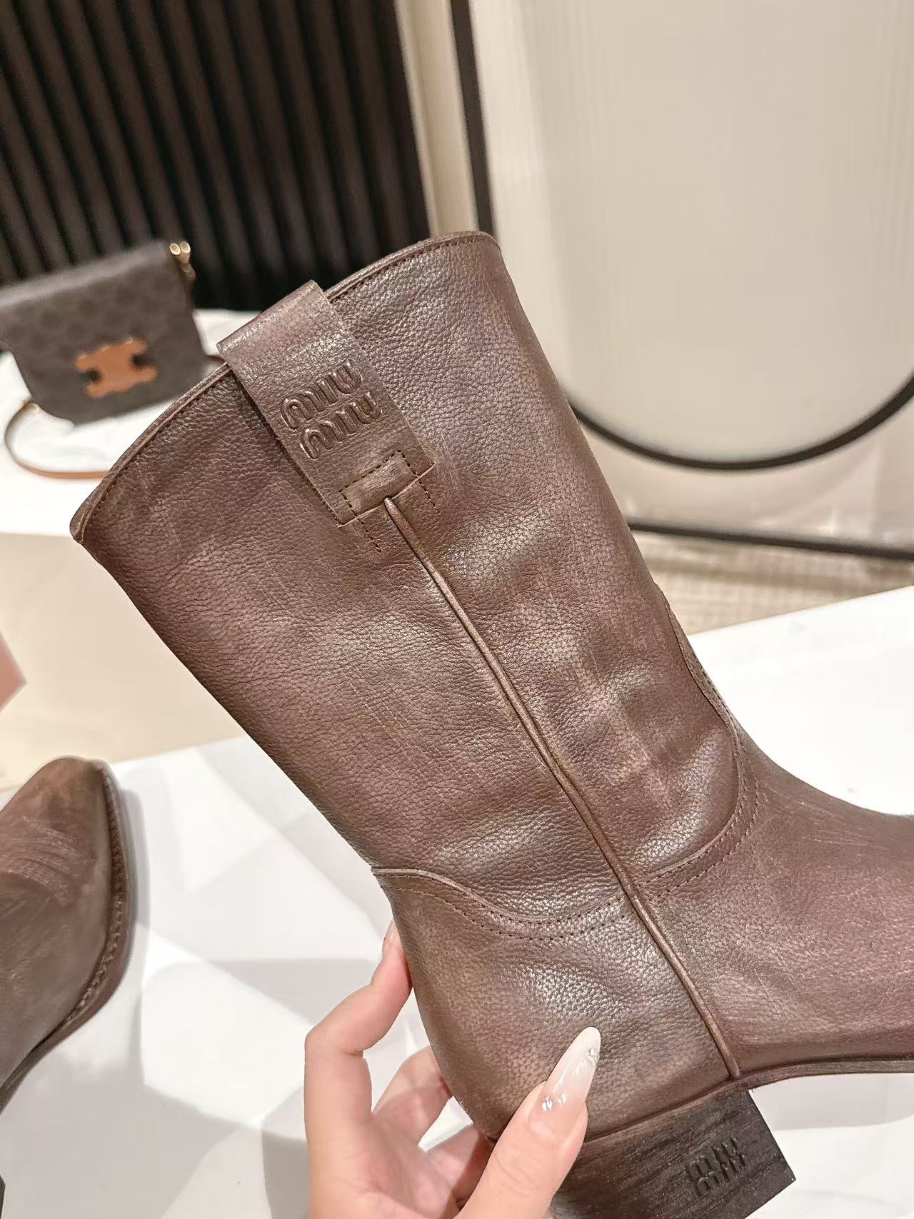 Miu Miu 2026 Cowboy Boots Suede Leather 981850