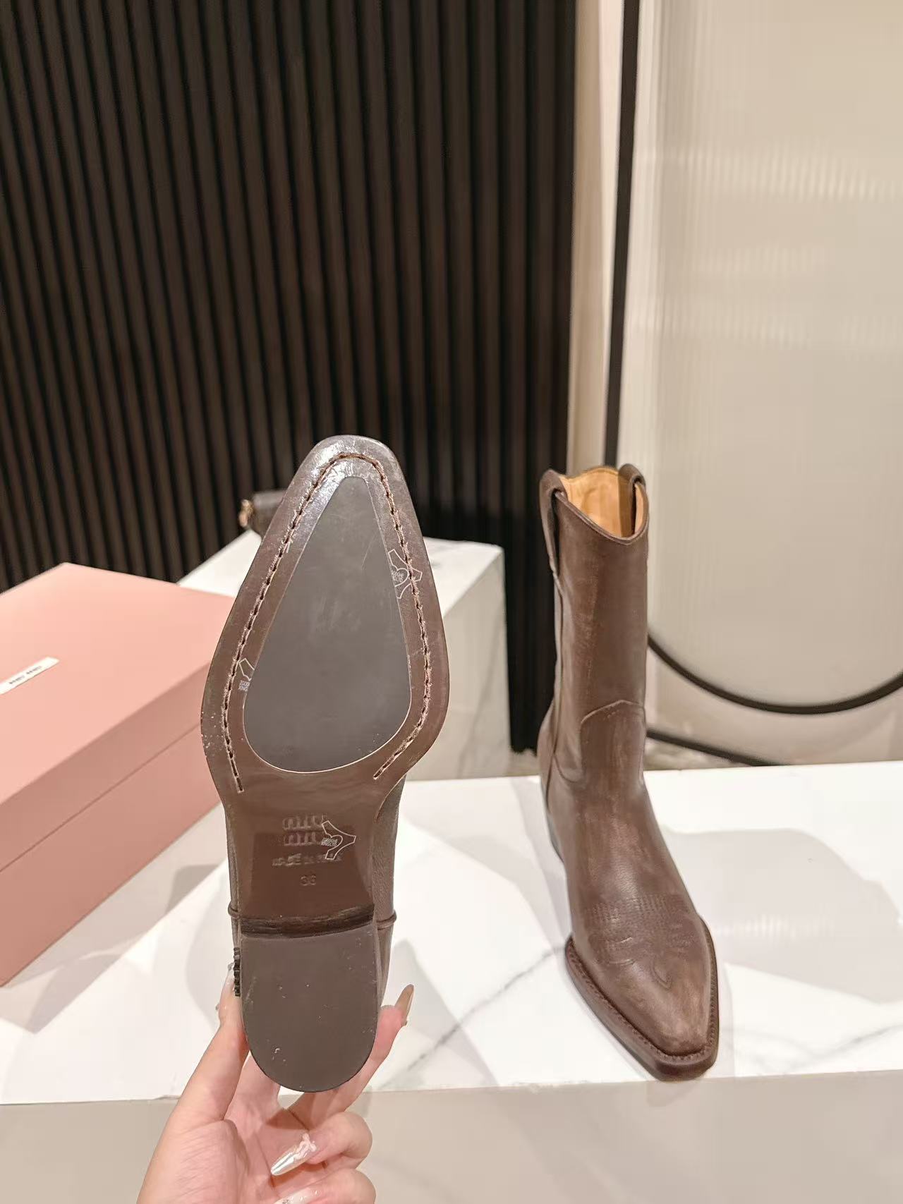 Miu Miu 2026 Cowboy Boots Suede Leather 981850