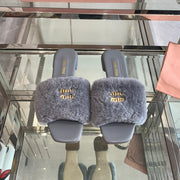Miu Slippers Grey Super Soft Wool