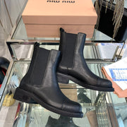 Miu Boots Black Vegetable Blended Cowhide