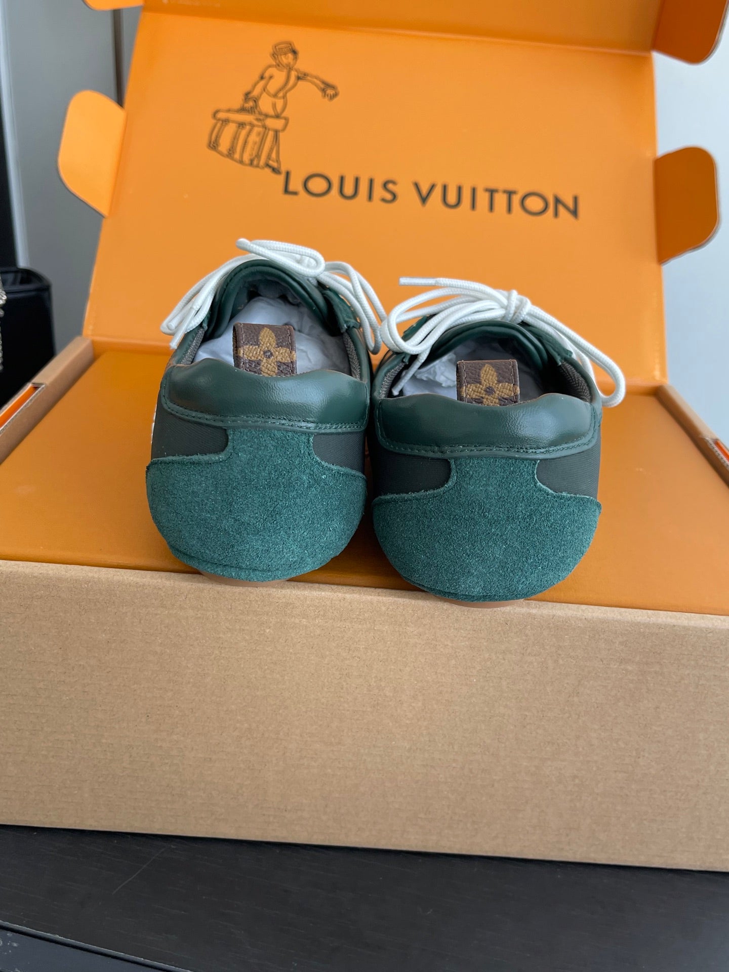 LV 26ss Ballet Sneakers Forest Green Cowhide Suede 631479