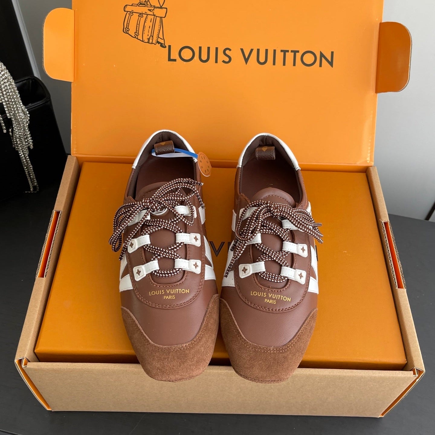 LV 26ss Ballet Sneakers Brown Caramel Cowhide Suede 631483