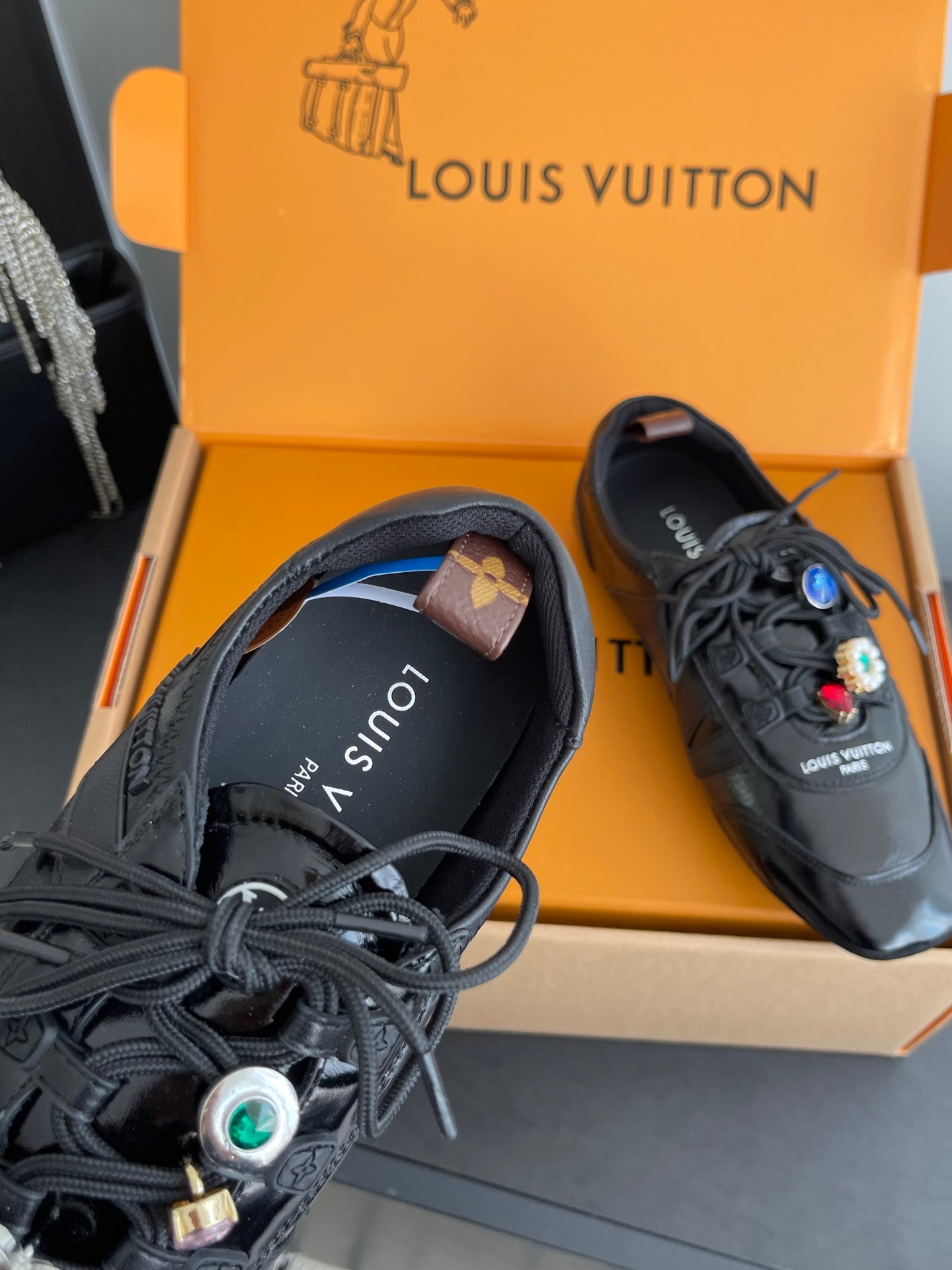 LV 26ss Ballet Sneakers Black Patent Leather 631487