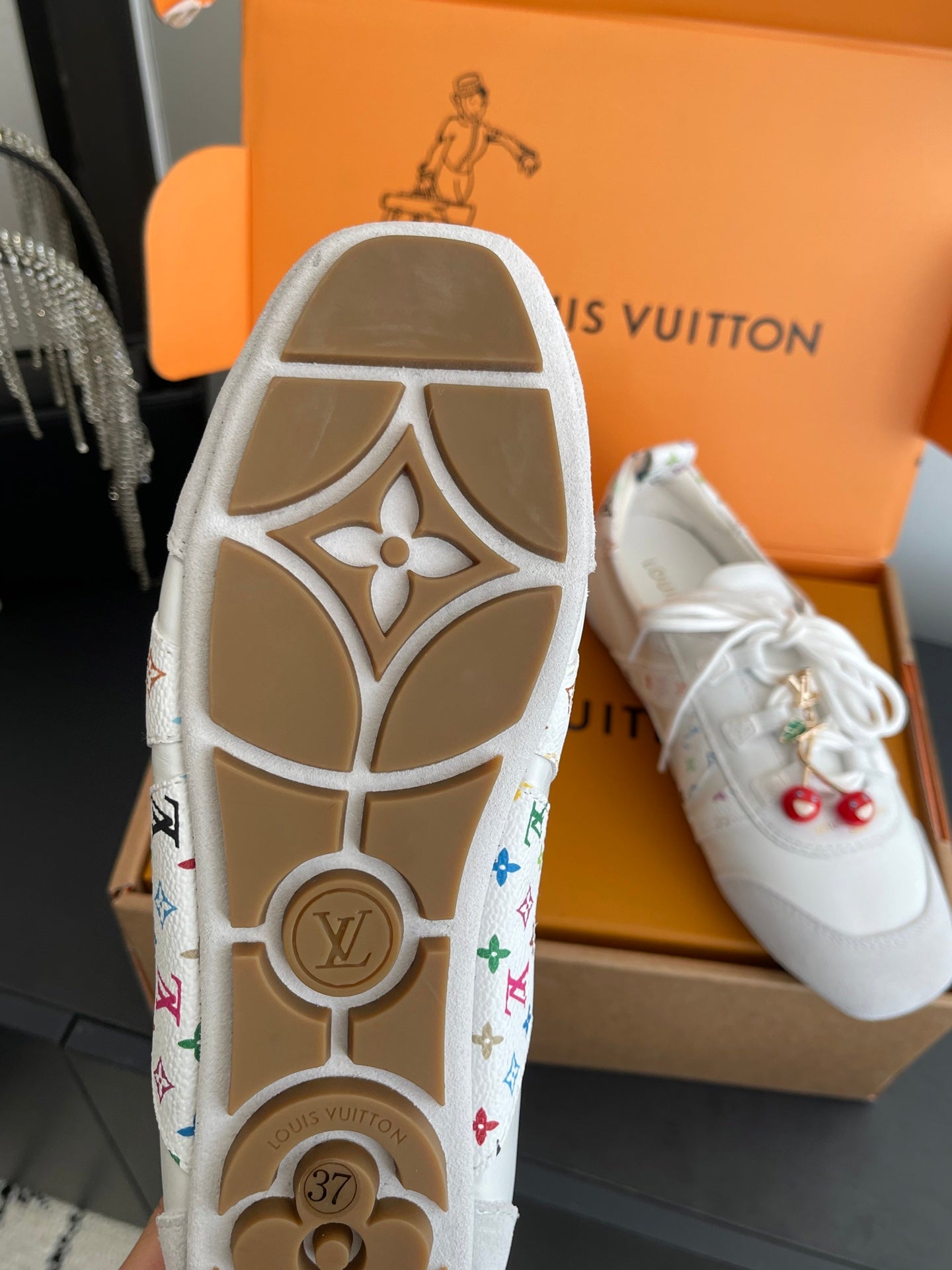 LV 26ss Ballet Sneakers White Light Gray Suede 631489