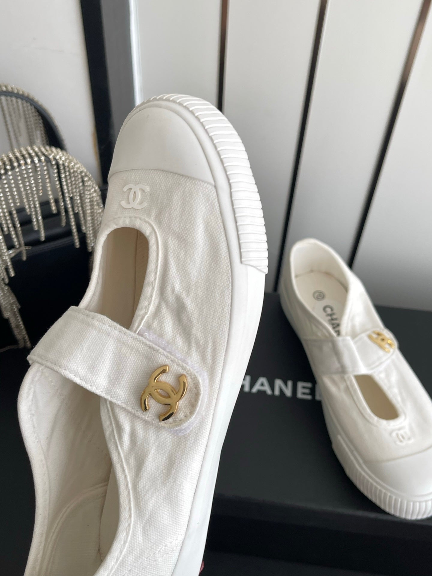 Chanel 2026 Strap Sneakers Canvas 945162