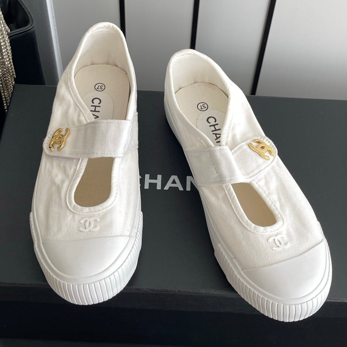 Chanel 2026 Strap Sneakers Canvas 945162