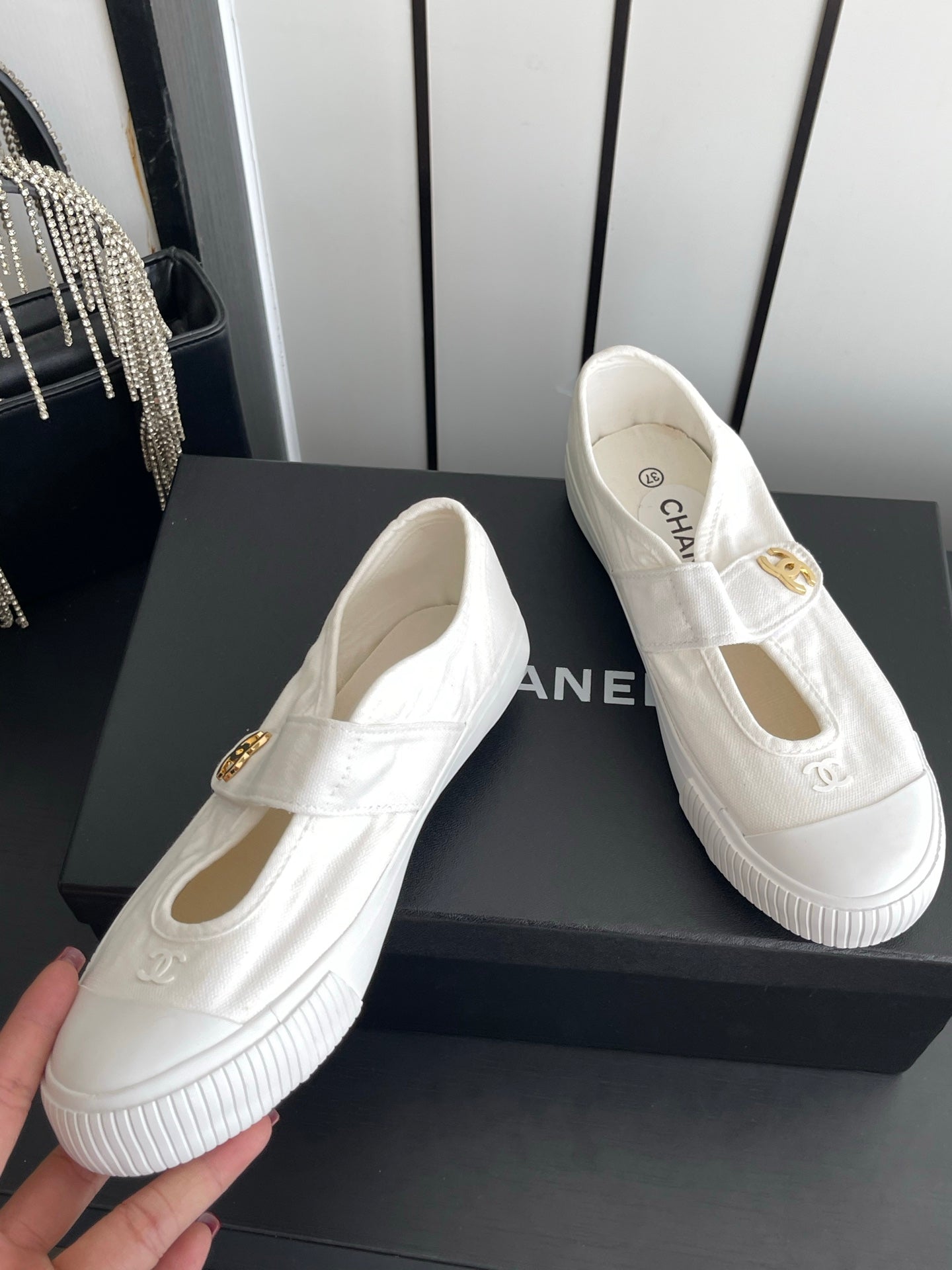 Chanel 2026 Strap Sneakers Canvas 945162