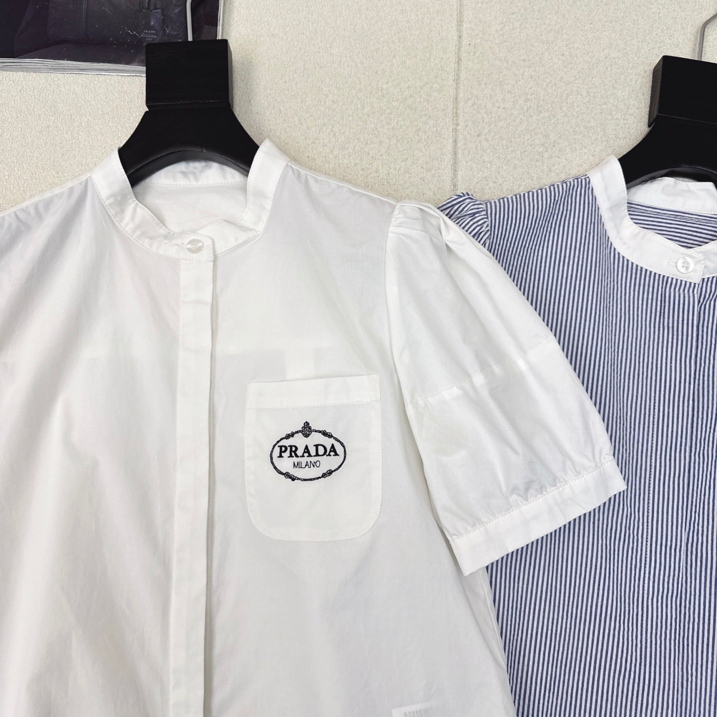 Prada 25 Logo Embroidery Shirt Cotton 614592