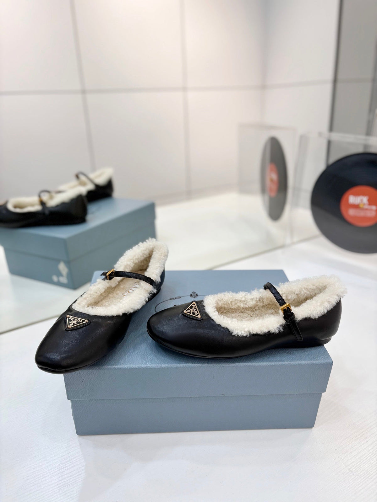 Prada 2026 Ballet Flat Suede Leather Wool 166108