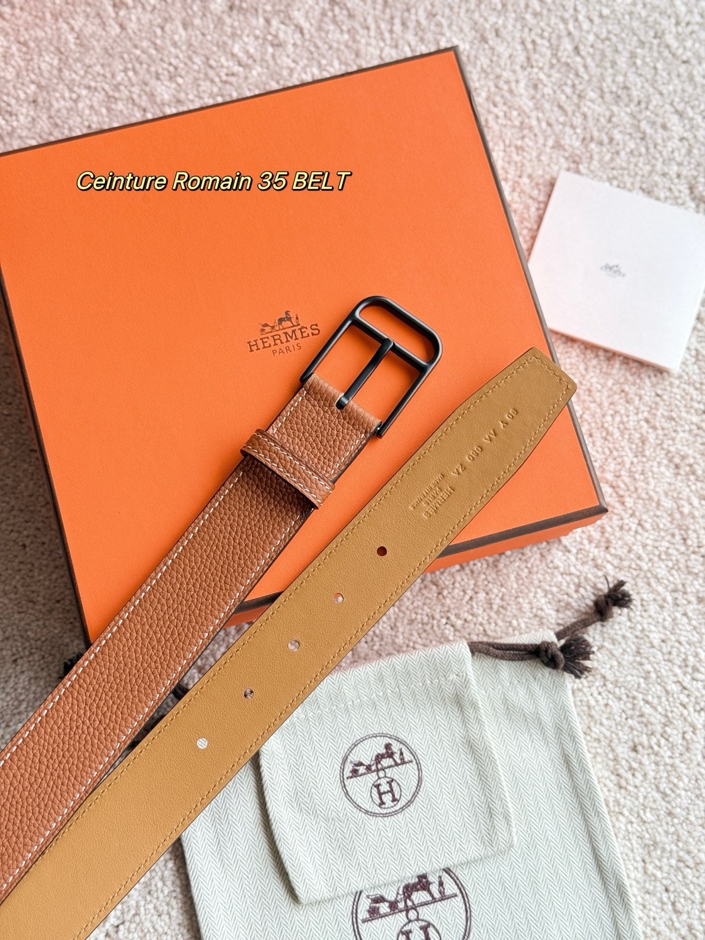 HM 35mm Romain Belt Brown Leather 188395