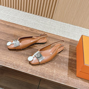 Innocente Slingback Suede Goatskin Brown