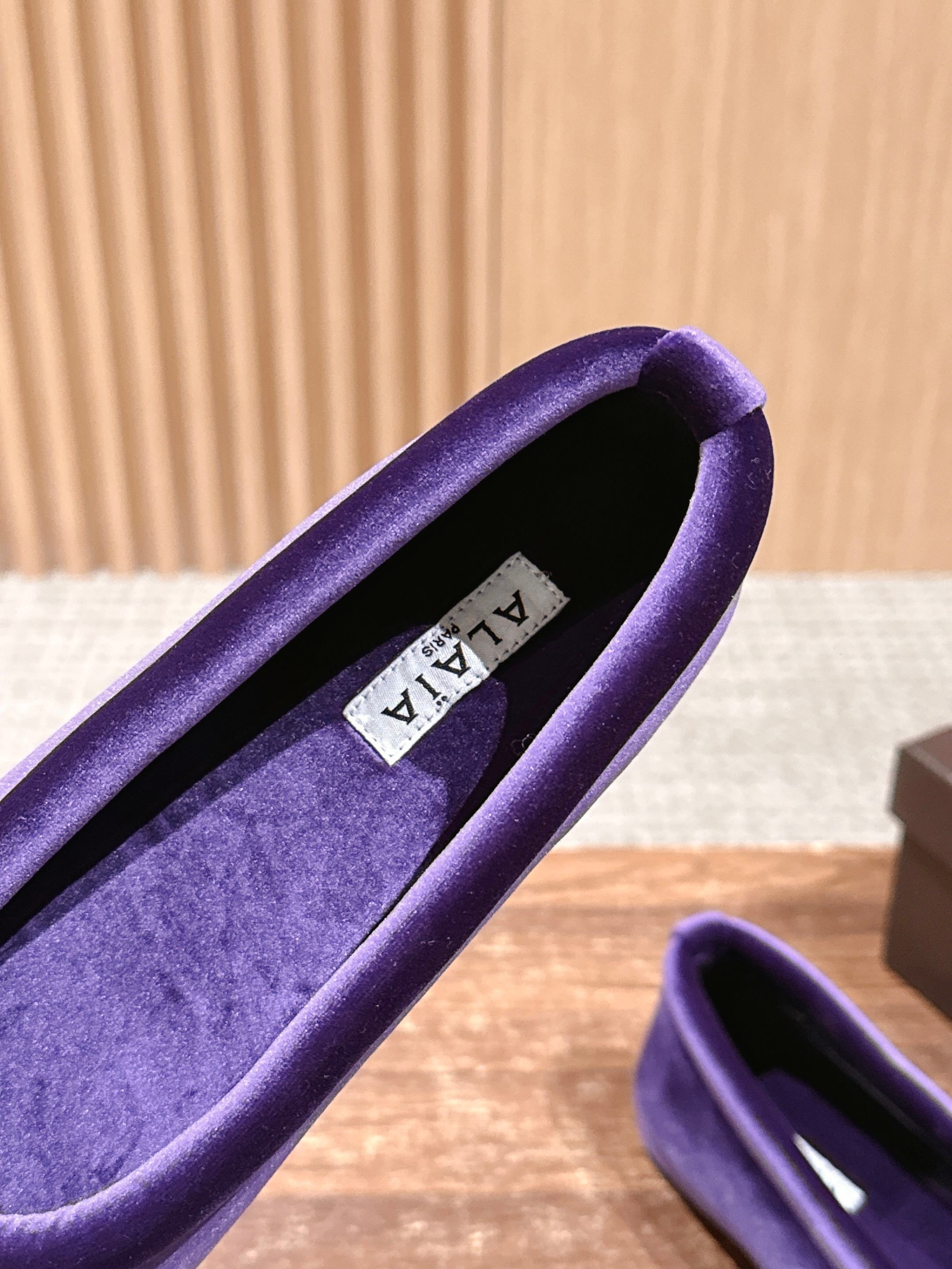 Alaia 2025 Ballet Flat Purple Velvet 553859