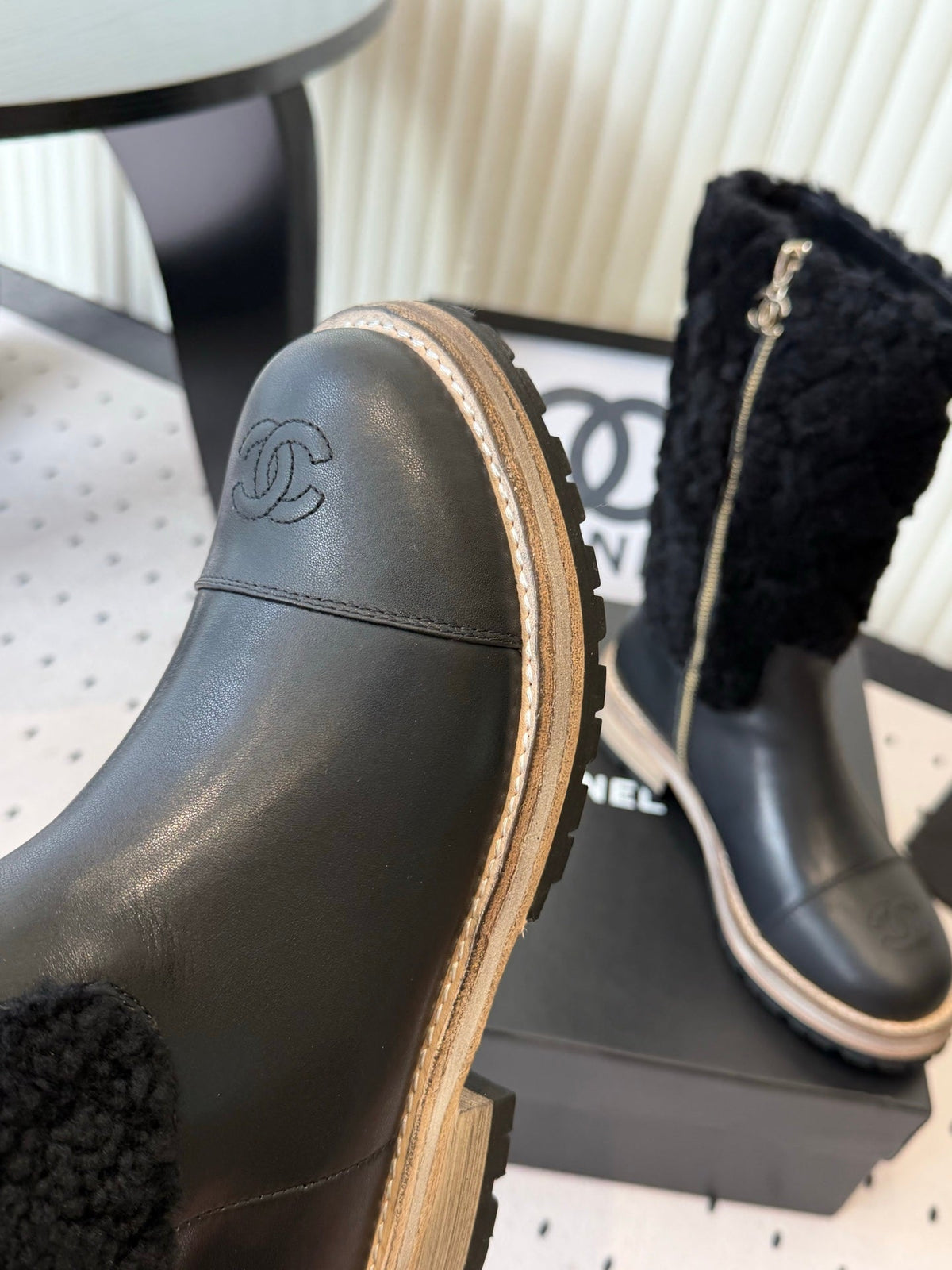 Chanel 2026 Quilted Mid-Calf Boots Suede Leather Wool 189919