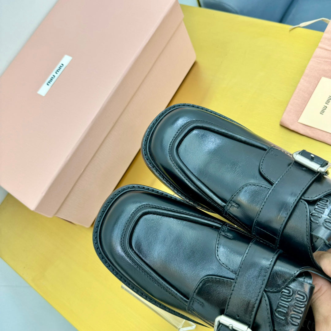 Miu Miu 2026 Monkstrap Loafers Cowhide 981860