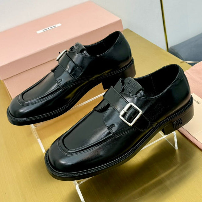 Miu Miu 2026 Monkstrap Loafers Cowhide 981860