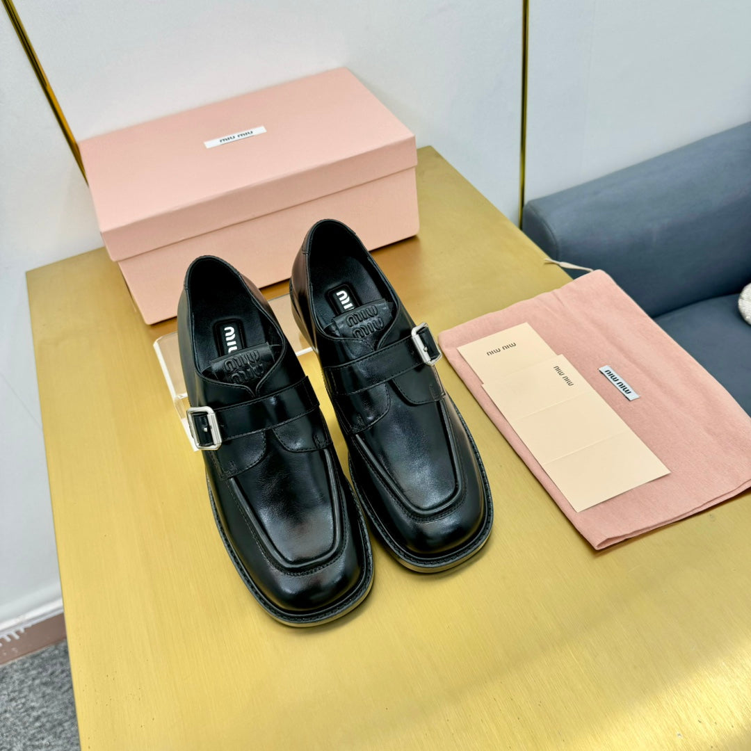 Miu Miu 2026 Monkstrap Loafers Cowhide 981860