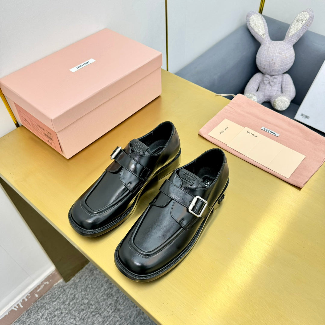 Miu Miu 2026 Monkstrap Loafers Cowhide 981860
