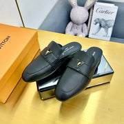 LV 25C LV Capri Open Back Loafer Black Cowhide 219928