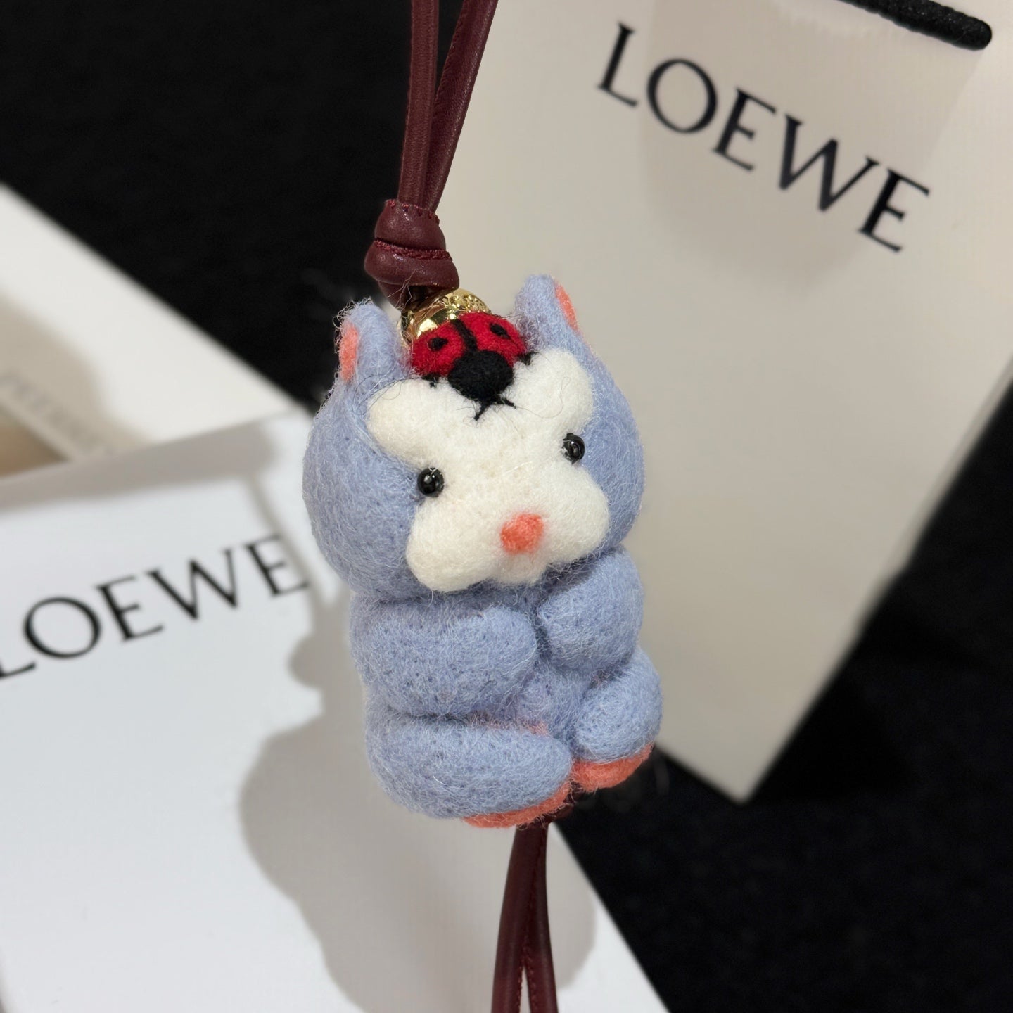 Loewe x Suna Fujita Hamster Blue White Charm Gray Felt and Calf
