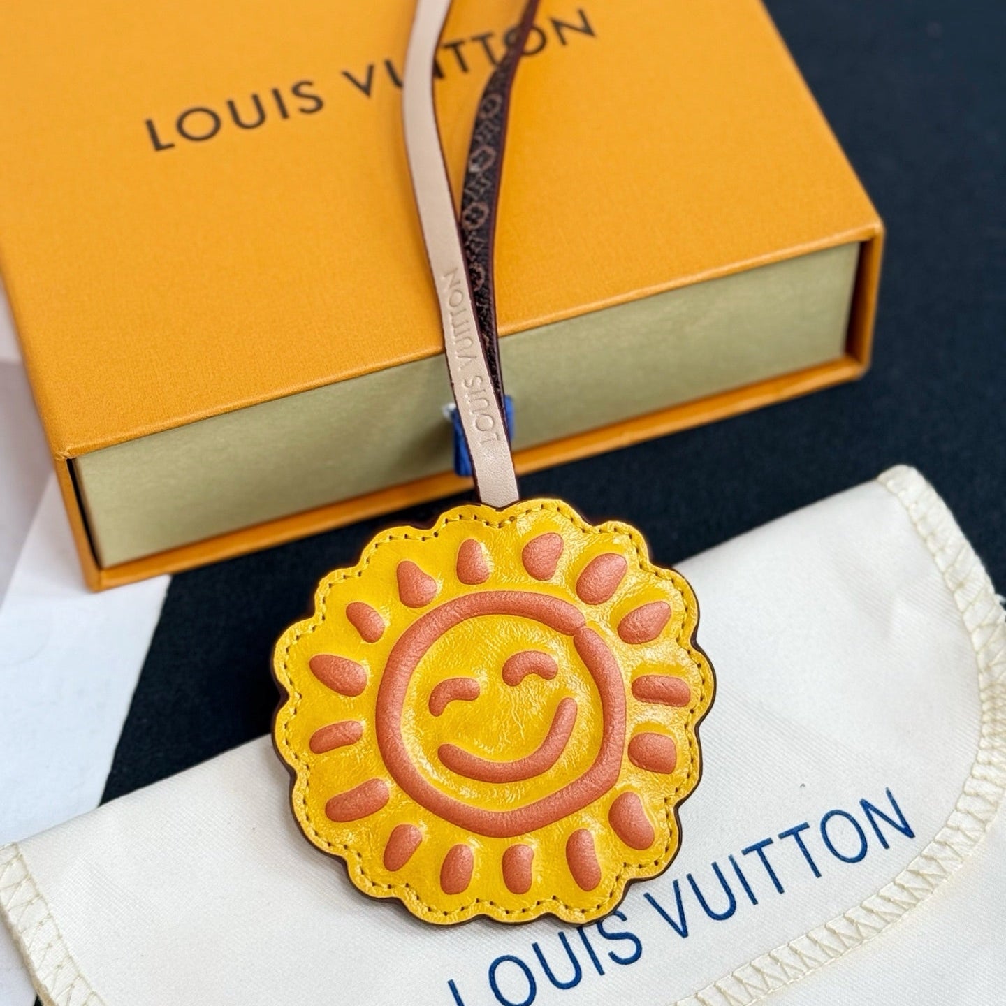 LV Sun Charm Yellow mix Colors Cowhide Canvas