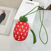 Loewe Raffia Calfskin Strawberry Charm