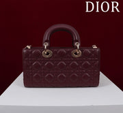 medium lady d-joy 26 burgundy lambskin