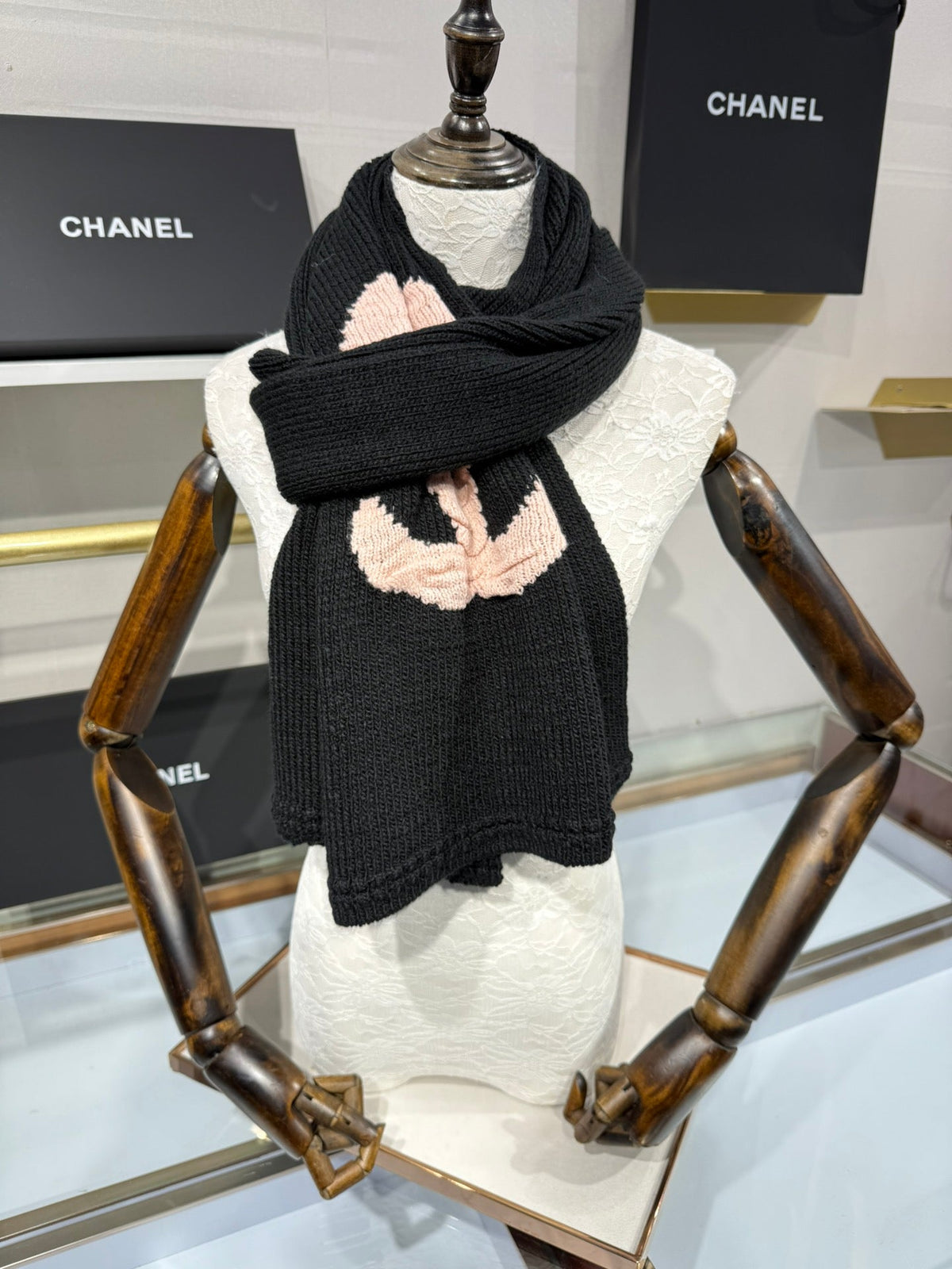 Chanel 2026 CC Logo Scarf 190cm Wool 197275