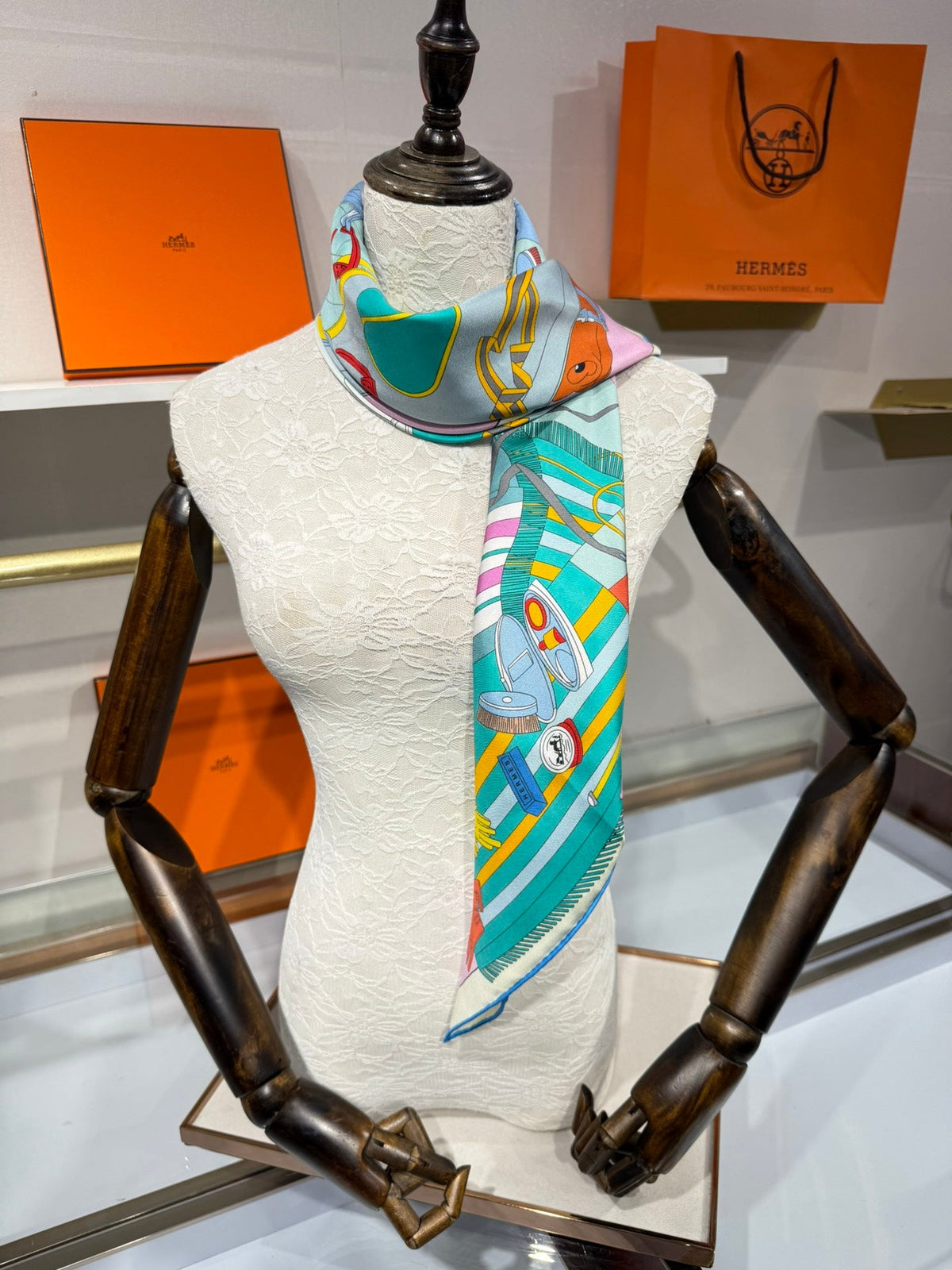 Hermès 2026 Pêle-Mêle Scarf 90cm Colorful Silk 218413