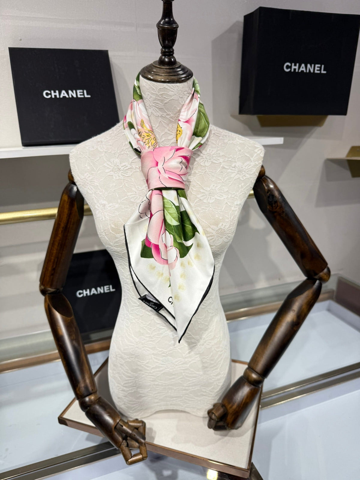 Chanel 2026 Camellia Scarf 90cm Colorful Silk 201050