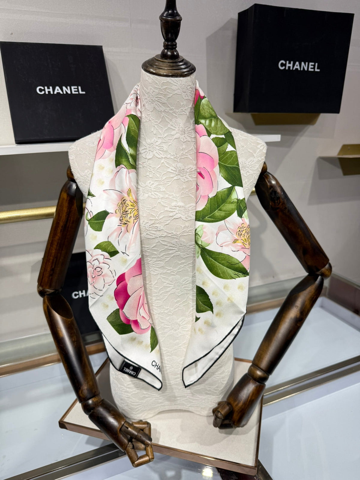 Chanel 2026 Camellia Scarf 90cm Colorful Silk 201050