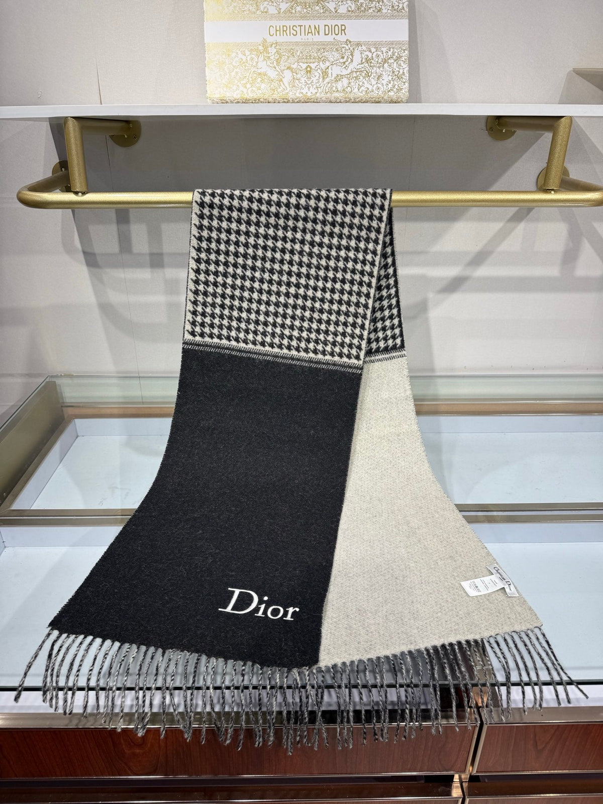 Dior 2026 Scarf 180cm Black Wool 217190