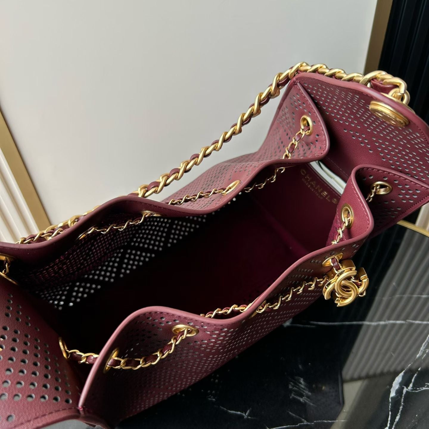 Chane 2026 Hobo Bag Perforated Calfskin 292067