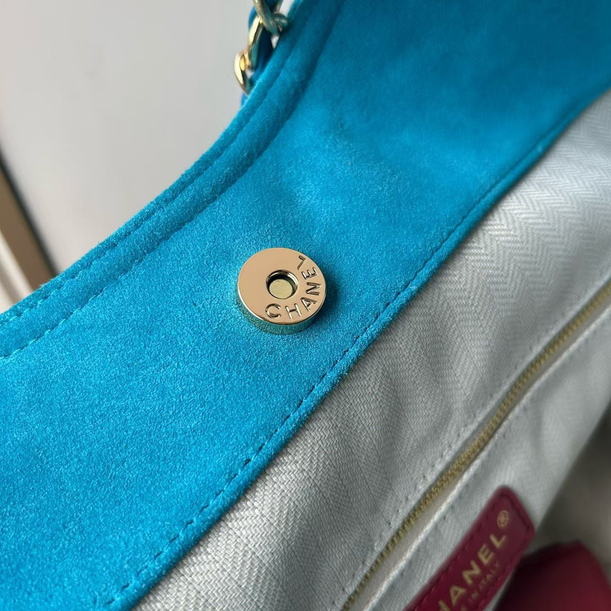 Chanel 2026 Cabas Shopping Tote Bag 55cm Blue Suede