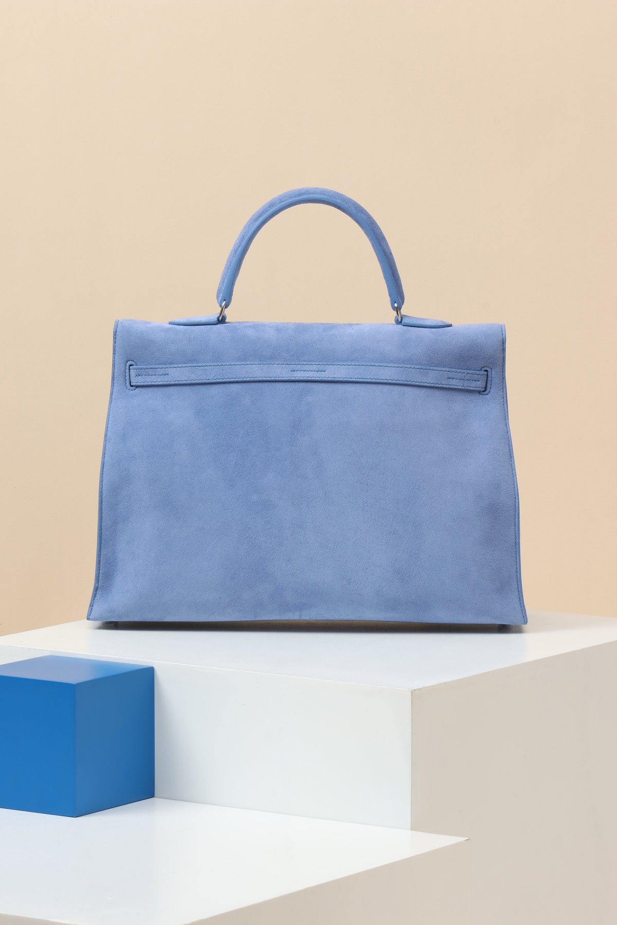 High-end Hermes 2026 Kelly Bag 35cm Bright Blue Suede
