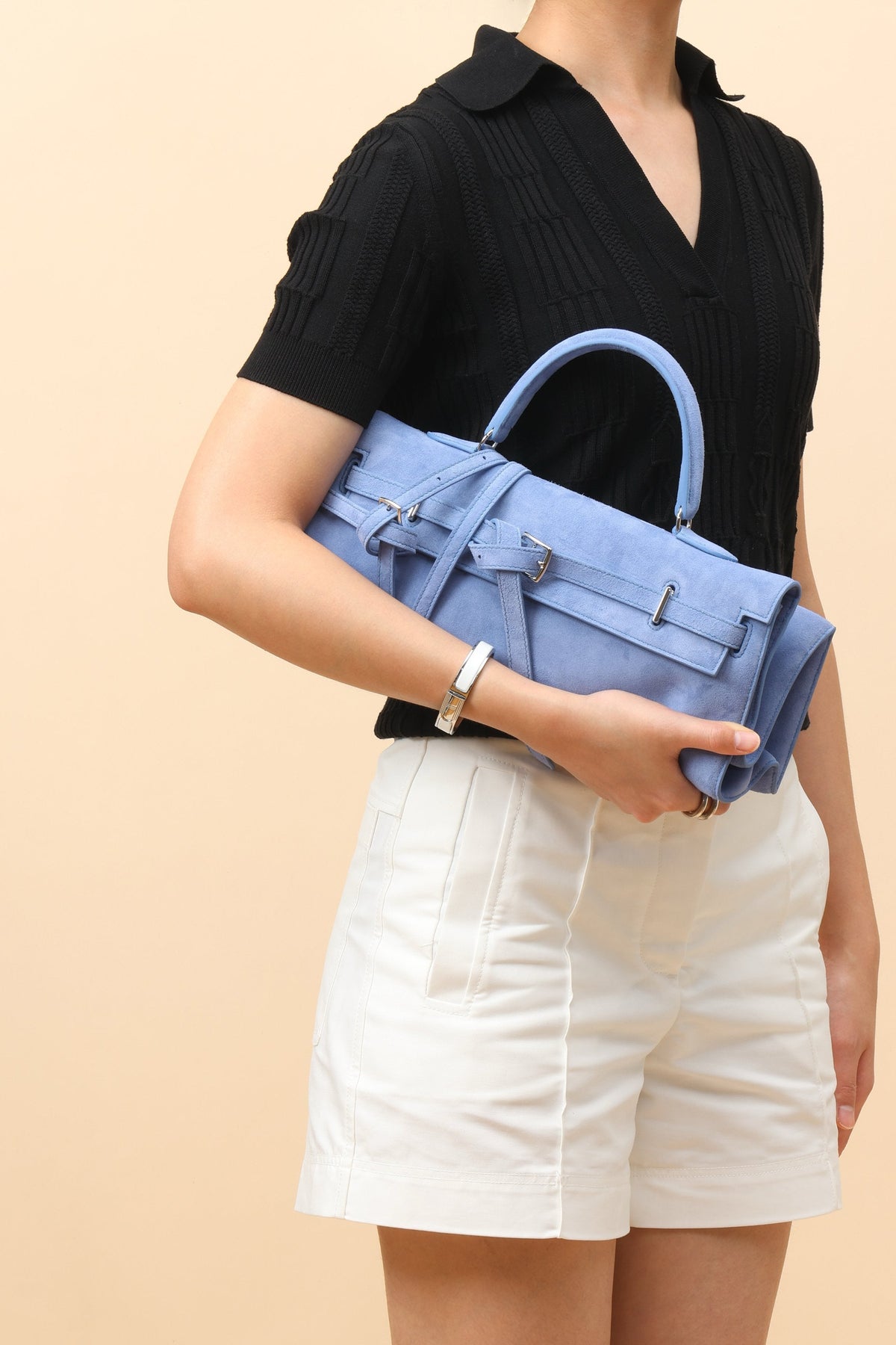High-end Hermes 2026 Kelly Bag 35cm Bright Blue Suede