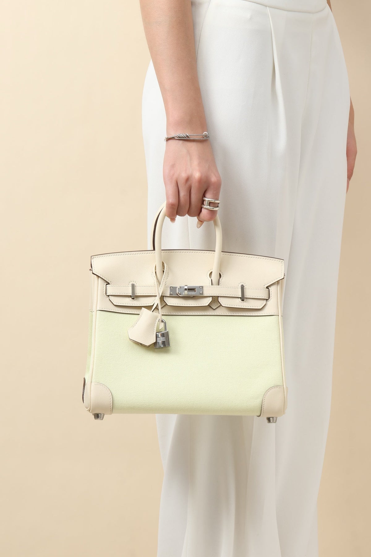 High-end Hermes 2026 Birkin Bag 25cm Toile H Canvas-Swift Leather