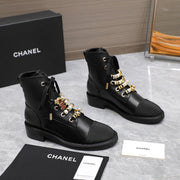 CC Ankle Boots 30mm Black Plain Cowhide