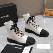CC Ankle Boots 30mm White Wrinkled Cowhide