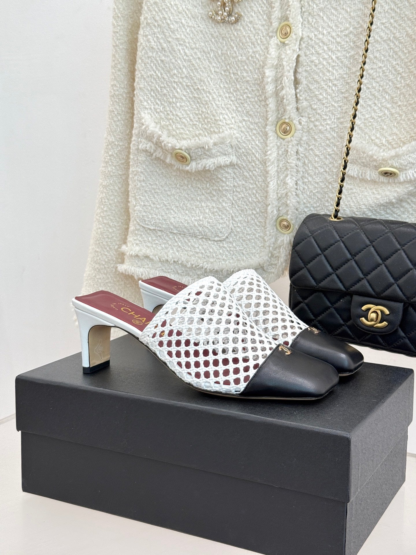 Chanel 2026 Mules 65mm Mesh Sheepskin 920499