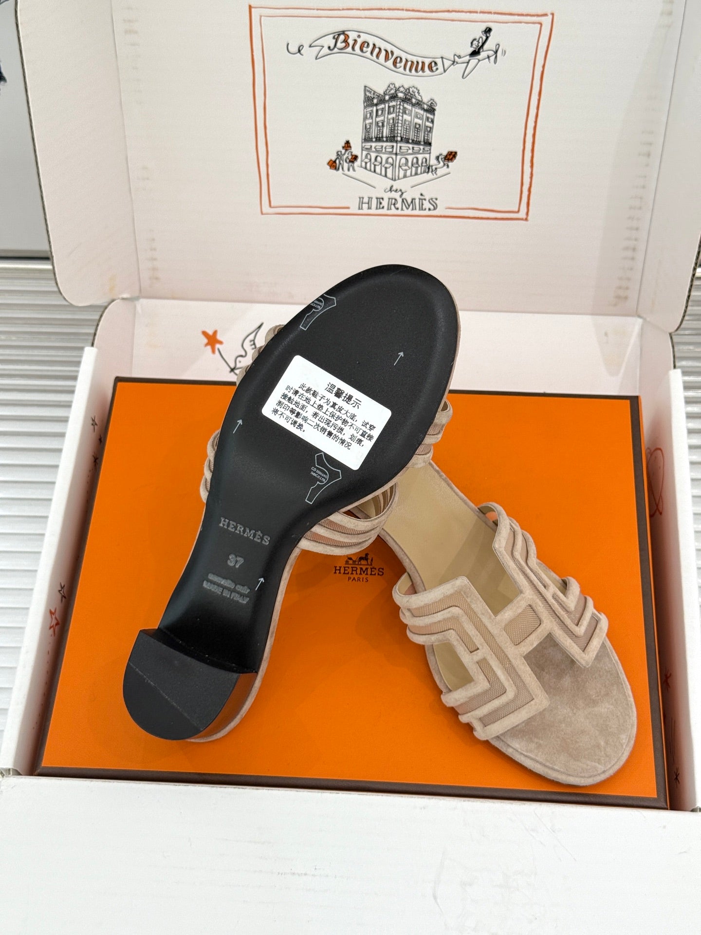 Hermes 2026 Oran Sandal Suede Mesh 898415