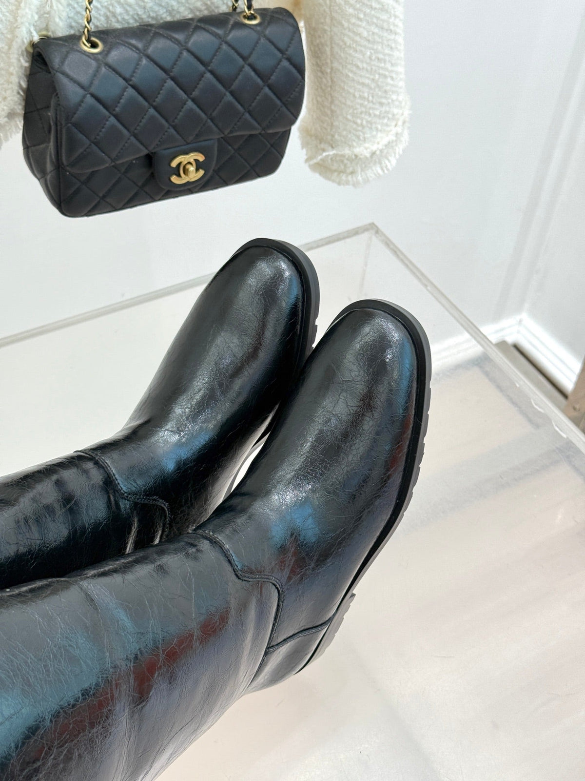 Chanel 2026 Snow Boots Suede Leather Wool 188565
