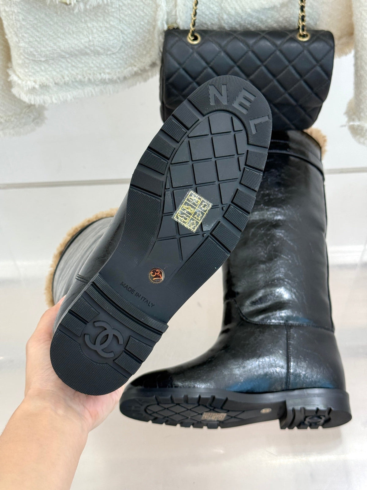 Chanel 2026 Snow Boots Suede Leather Wool 188565