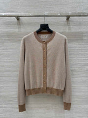 Fendi Knitted Cardigan Top Brown Wool