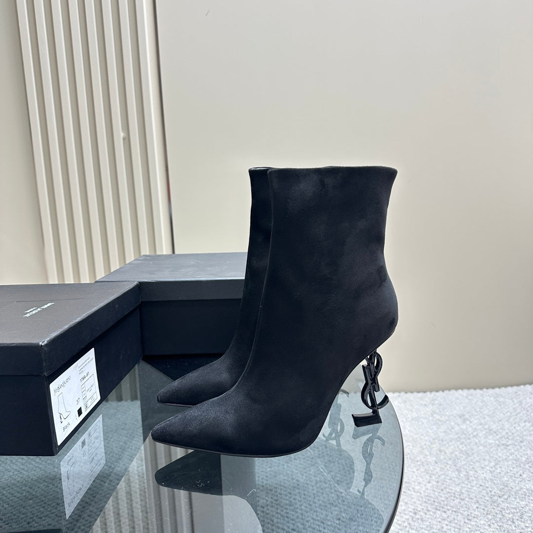 SL OPYUM HEELED BOOT BLACK SUEDE