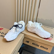 Miu x Balance 530 SL Sneakers White Fleece Lining Suede