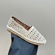 Alaila Vienne Espadrilles In Ivory White Cowhide 946256