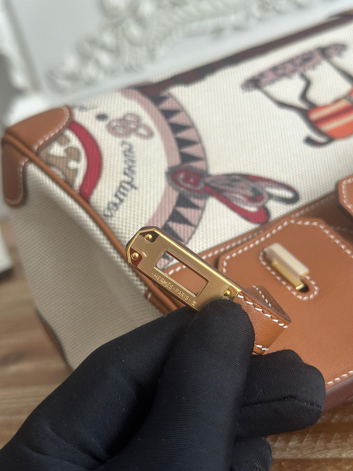High-end Hermes 2026 Birkin Limited Edition Golden Brown Horse Totem Canvas/Swift Leather